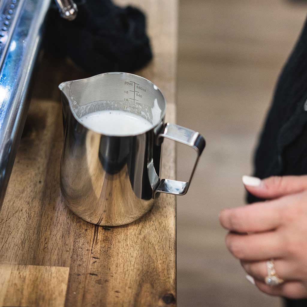 Barista Basics Milk Frothing Pitcher, 12oz, Silver