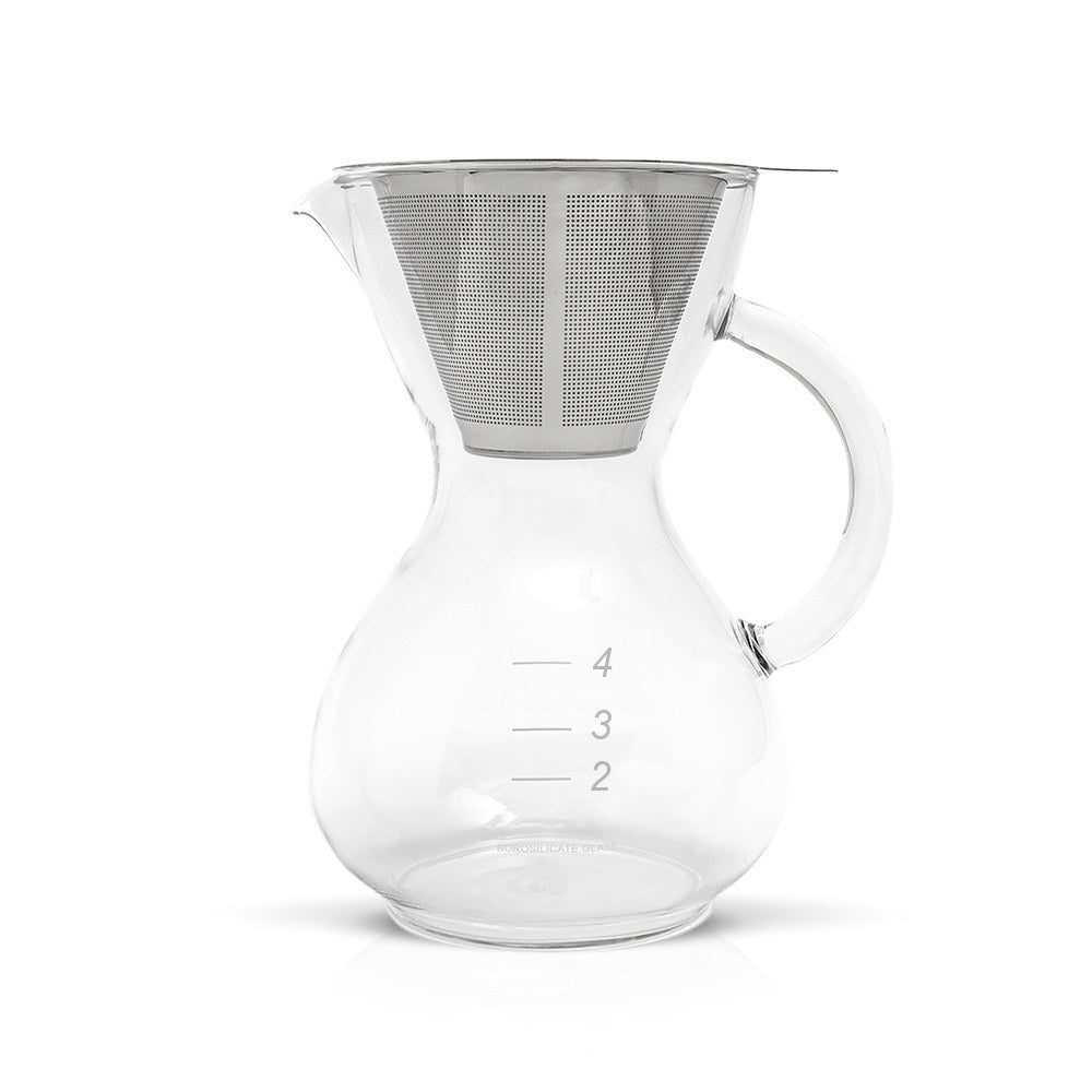 Yama Glass Coffee Drip Pot w/ Glass Handle & Filter Cone - 20oz
